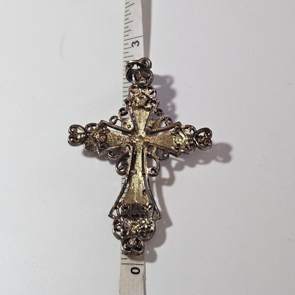**Sale** Gold tone inspirational cross pendant - Picture 5 of 9